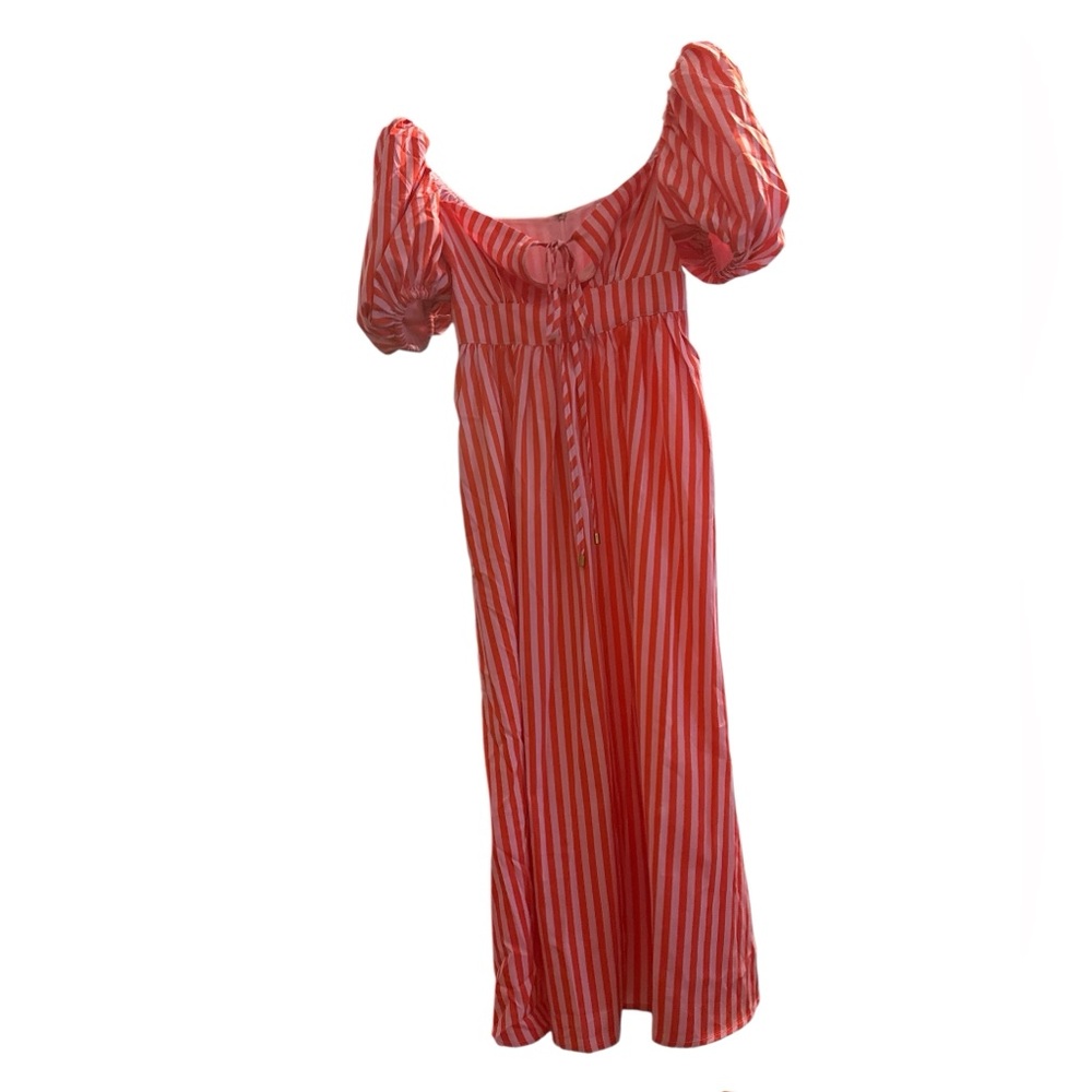 Buddy Love Red and White Striped Maxi Dress